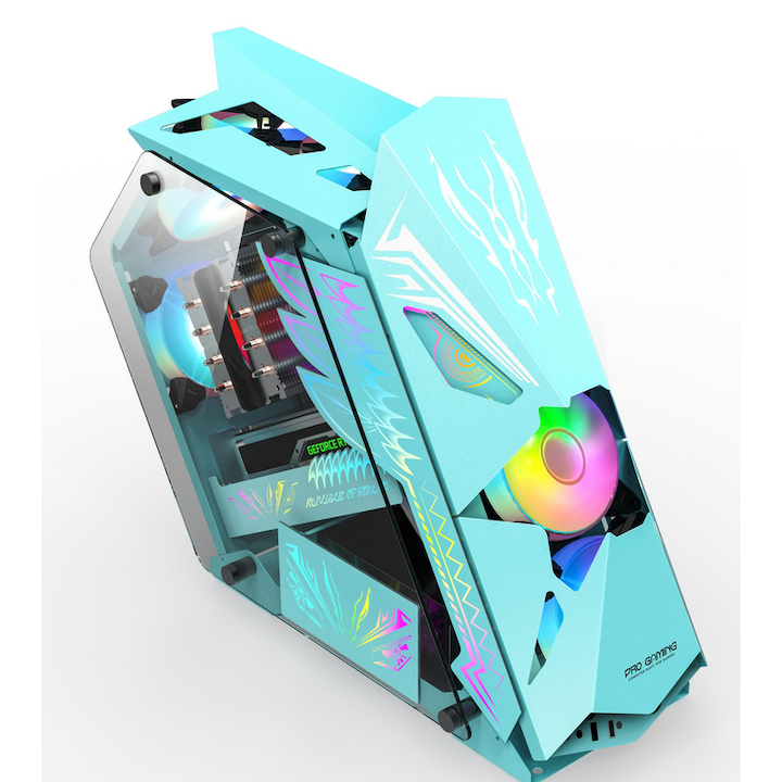 Carcasa PRO GAMING HERCULE BLUE, 4x FAN ARGB