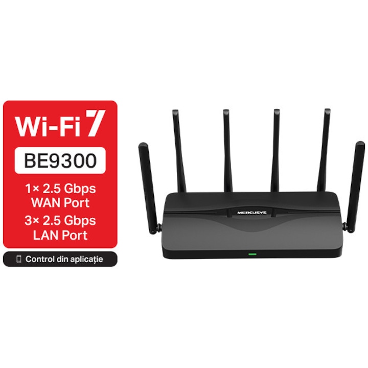 Router Wireless Mercusys MR47BE, BE9300, Tri-Band, Wi-Fi 7