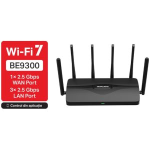Router Wireless Mercusys MR47BE, BE9300, Tri-Band, Wi-Fi 7